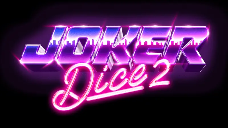 růžovo fialové neon logo Joker Dice 2